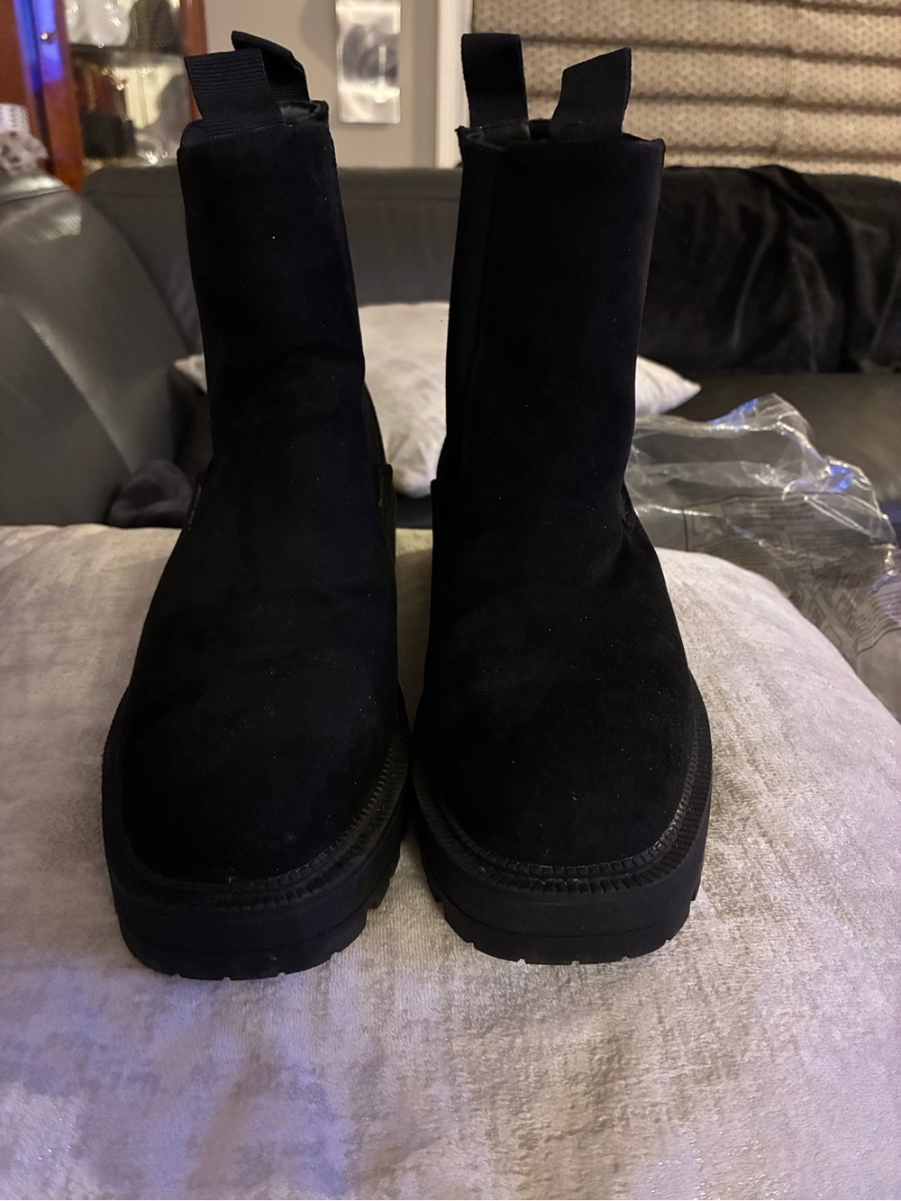 Sincerely Jules Black Chelsea Platform Ankle Boots